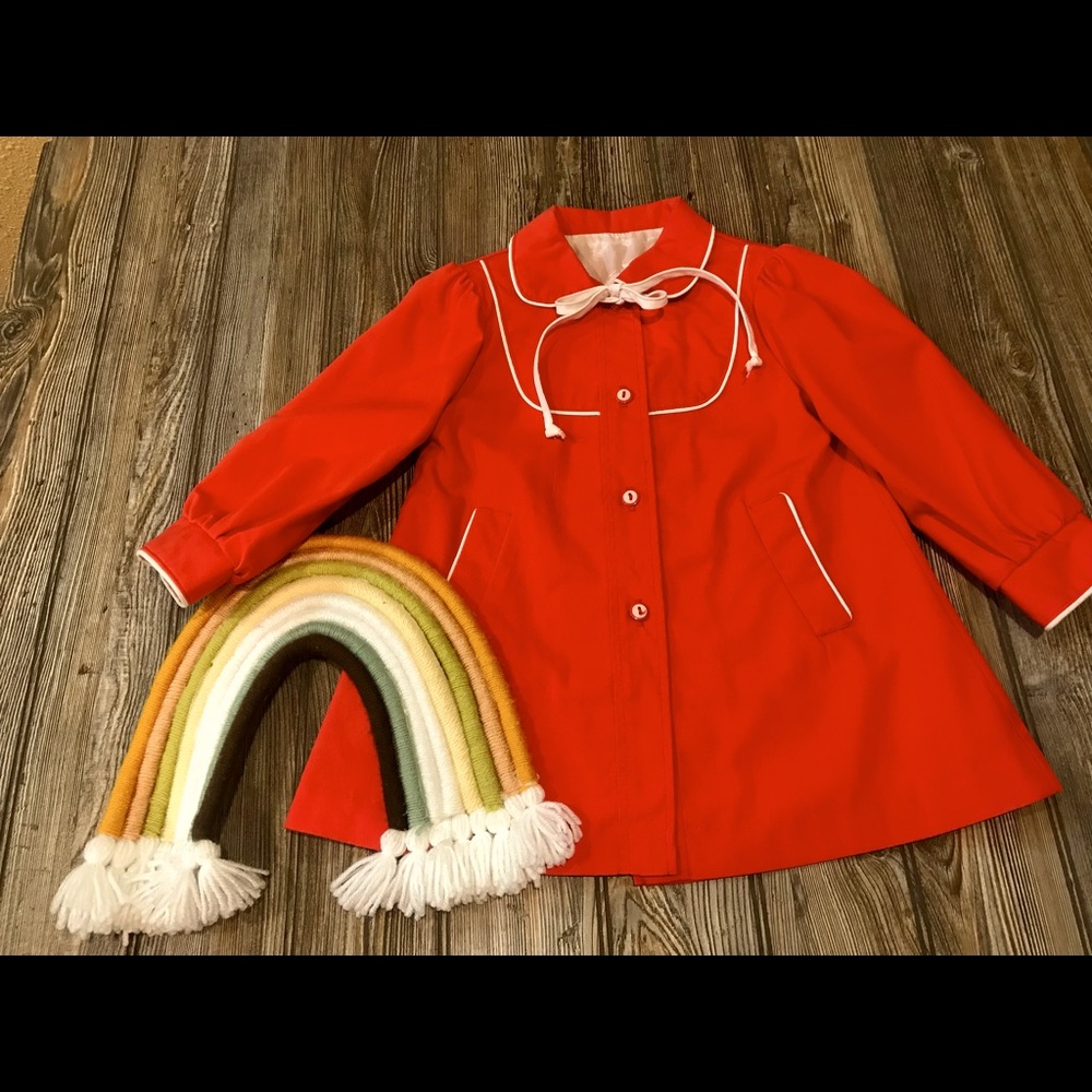 Vintage Casualtime Red Fall trench style jacket coat Size 4T fabulous find